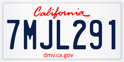 CA license plate 7MJL291