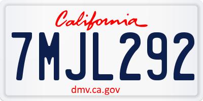 CA license plate 7MJL292