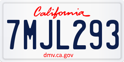 CA license plate 7MJL293