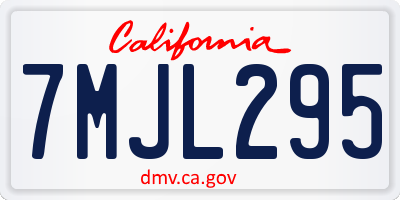 CA license plate 7MJL295