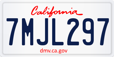 CA license plate 7MJL297