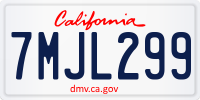 CA license plate 7MJL299