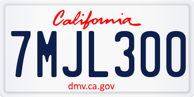 CA license plate 7MJL300