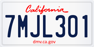 CA license plate 7MJL301