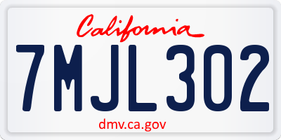 CA license plate 7MJL302