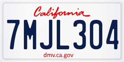 CA license plate 7MJL304