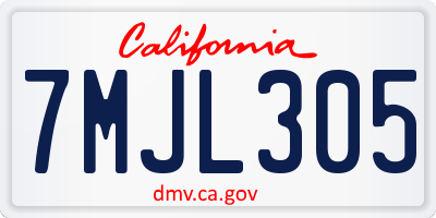 CA license plate 7MJL305