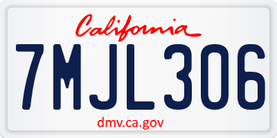 CA license plate 7MJL306