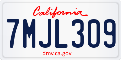 CA license plate 7MJL309