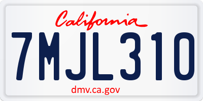 CA license plate 7MJL310