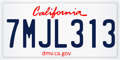 CA license plate 7MJL313