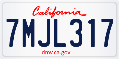 CA license plate 7MJL317