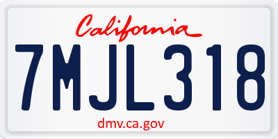 CA license plate 7MJL318