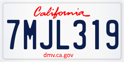 CA license plate 7MJL319