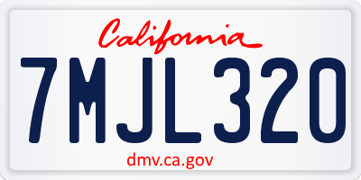 CA license plate 7MJL320