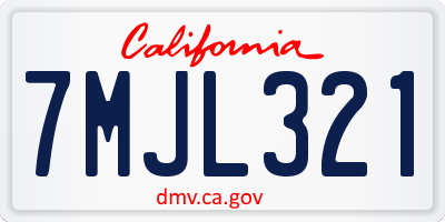 CA license plate 7MJL321