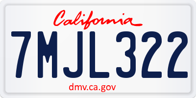 CA license plate 7MJL322