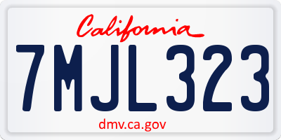 CA license plate 7MJL323