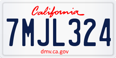 CA license plate 7MJL324