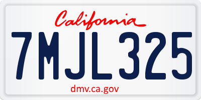 CA license plate 7MJL325