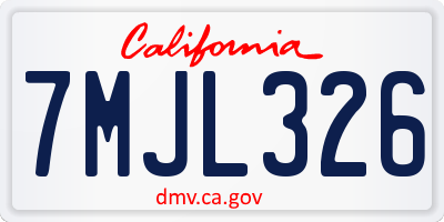 CA license plate 7MJL326