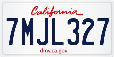 CA license plate 7MJL327