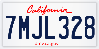 CA license plate 7MJL328