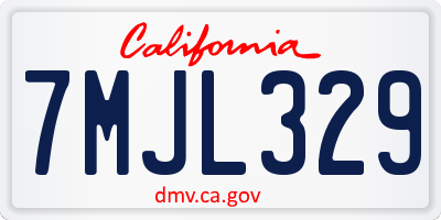 CA license plate 7MJL329