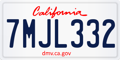 CA license plate 7MJL332