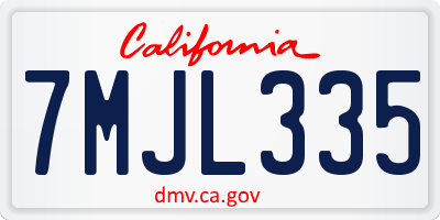 CA license plate 7MJL335