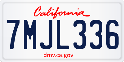 CA license plate 7MJL336