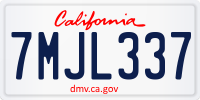 CA license plate 7MJL337