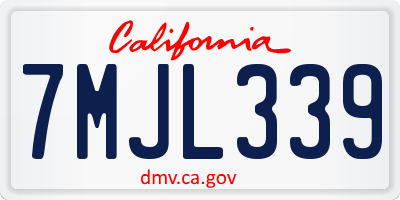 CA license plate 7MJL339