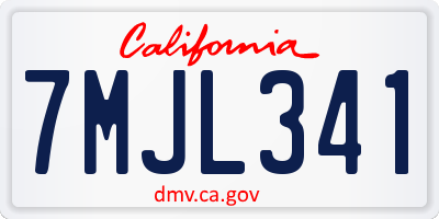 CA license plate 7MJL341