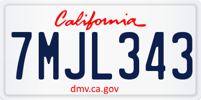 CA license plate 7MJL343