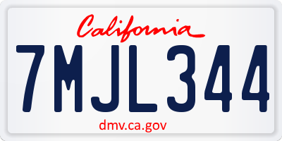 CA license plate 7MJL344