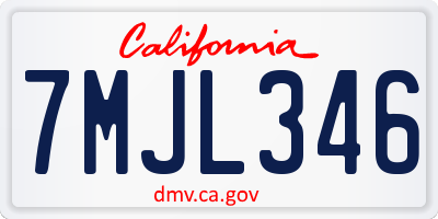 CA license plate 7MJL346