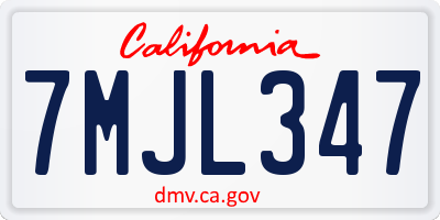 CA license plate 7MJL347