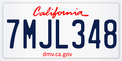 CA license plate 7MJL348