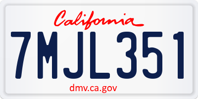 CA license plate 7MJL351