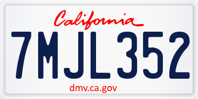 CA license plate 7MJL352