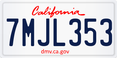 CA license plate 7MJL353