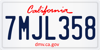 CA license plate 7MJL358