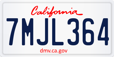 CA license plate 7MJL364