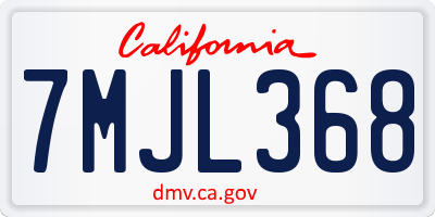 CA license plate 7MJL368