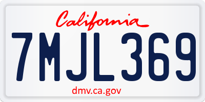 CA license plate 7MJL369