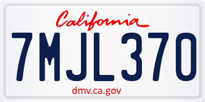 CA license plate 7MJL370