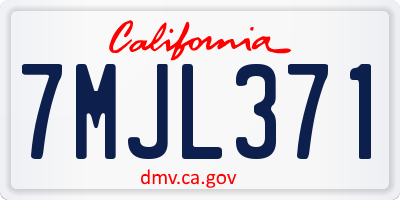 CA license plate 7MJL371