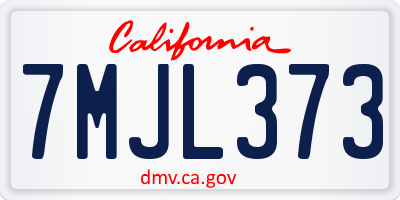 CA license plate 7MJL373