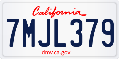 CA license plate 7MJL379